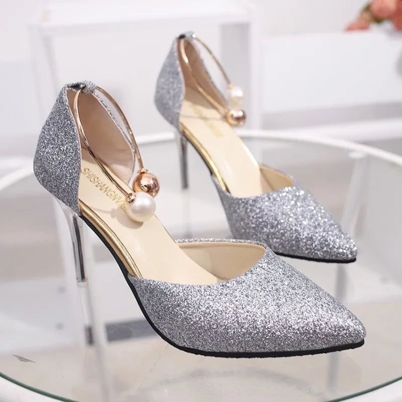 

Женская обувь с ремешком; Весенние туфли-лодочки; Красивые женские бисером Ремешок на щиколотке, женские туфли на платформе; Пикантные, элег...