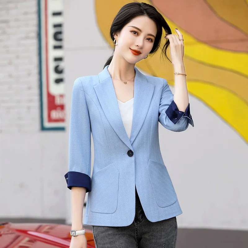 

Women blazers summer Solid color jacket Half sleeve Blazer & Suits Women 8501