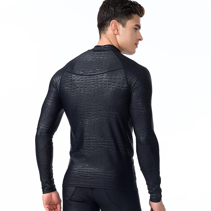 

Sbart Long Sleeve Rash Guard Men Swimwear Shirts Sun Protective Lycra Surf Wetsuit Tops Snorkel Swimming Windsurfing Rashguard l