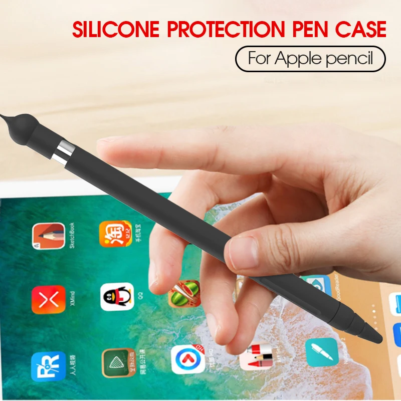 1 Set Cute Cartoon Bear Anti-scroll Silicone Protective Pouch Cap Holder Nib Cover Protective Case Skin For Apple Pencil 1st