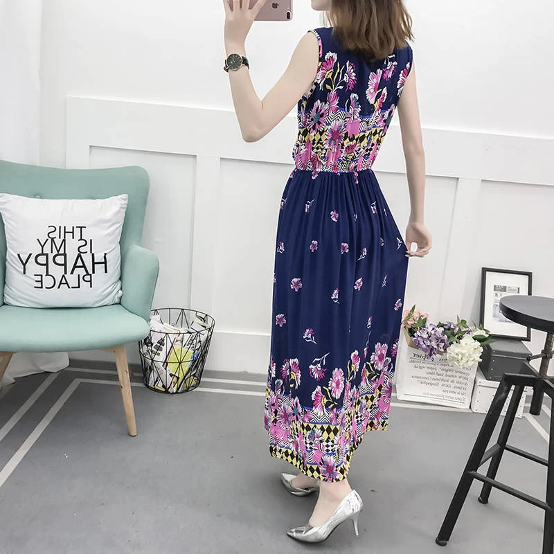 Винтажное женское летнее богемное платье пляжное элегантное с принтом Новое