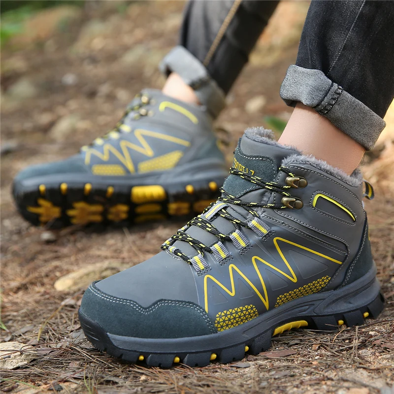 

Men Winter Shoes Men Plush Warm 2019 Winter Boots Men Anti skidding Men Boots Outdoor Hiking shoes Big Size Boots