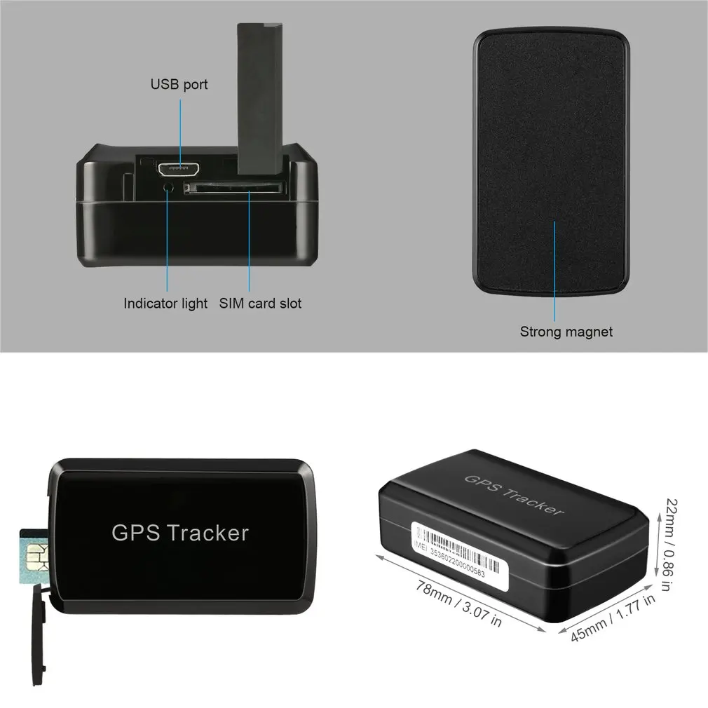 

New Mini GPS Tracker GPS / LBS / GSM / GPRS Tracker Long Standby Built-in Magnetism 4000mA Battery Data Logging Geo-fence Alarm