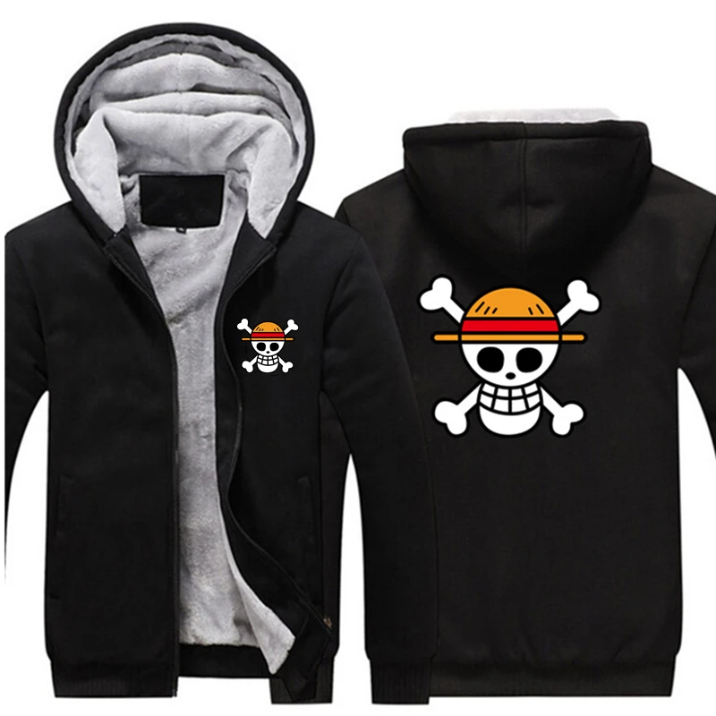 

Fans Made One Piece Winter Hoodie Monkey D. Luffy Choba Law At Night Zip Up Hoodies 3D Printed Hooded Cosplay Sweatshirts