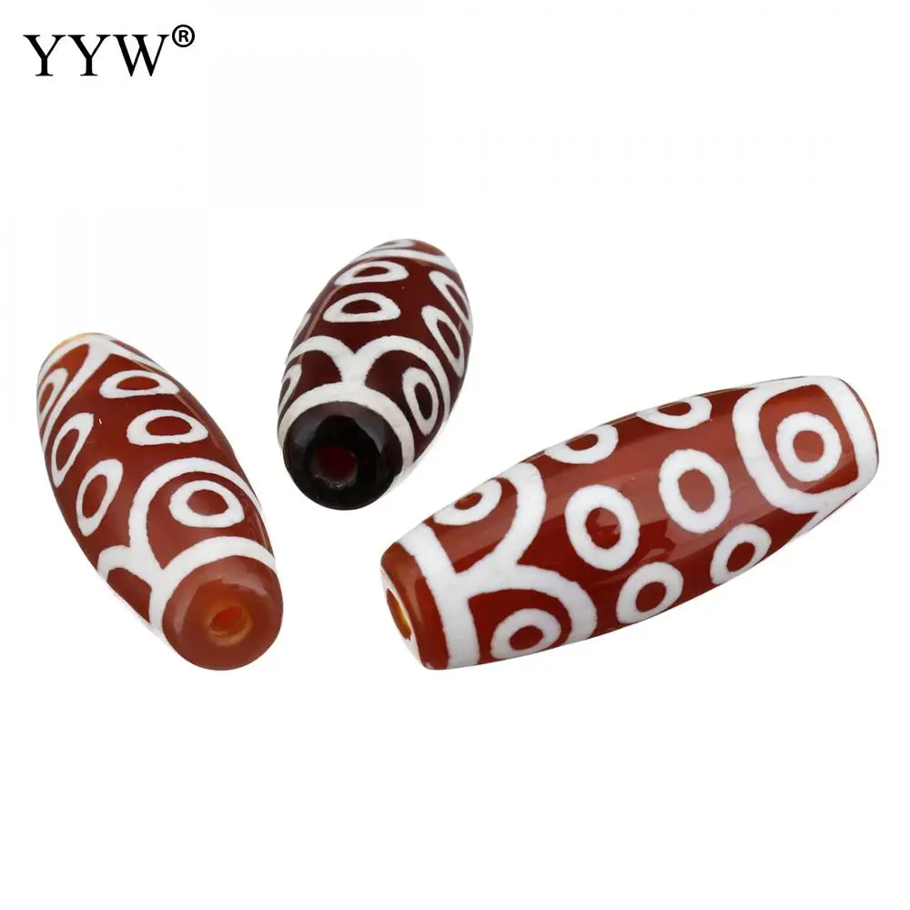 5 шт./лот натуральные тибетские Агаты овальные бусины Dzi восемнадцати глаз 28x10x10 мм