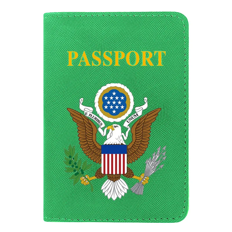 

Personality Passport Cover High Quality Leather United States Badge ID Organizer Card Passport Holder Case