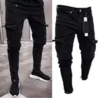 Модные рваные джинсы-карандаш, облегающие весенние мужские модные тонкие обтягивающие джинсы с дырками 2021, мужские брюки в стиле хип-хоп, одежда