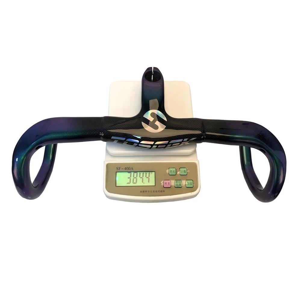 

Carbon Bicycle Road Handlebar Integrated Bike Handlebar Stem Chameleon Pearlescent Pigments 7 Colors Changing Pigments