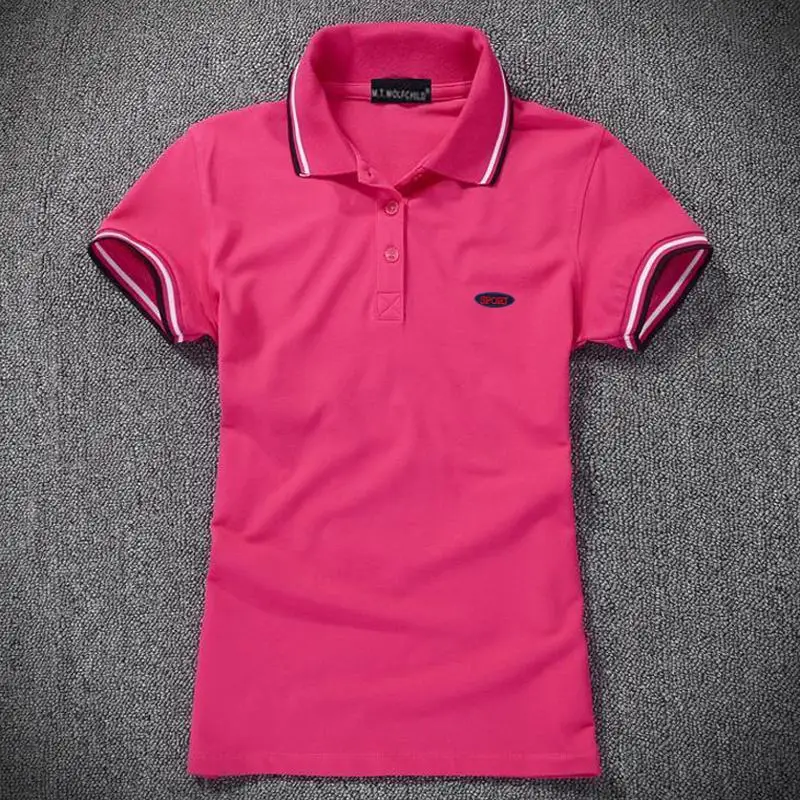 Высокое качество 2020 летние новые женские рубашки поло с коротким рукавом