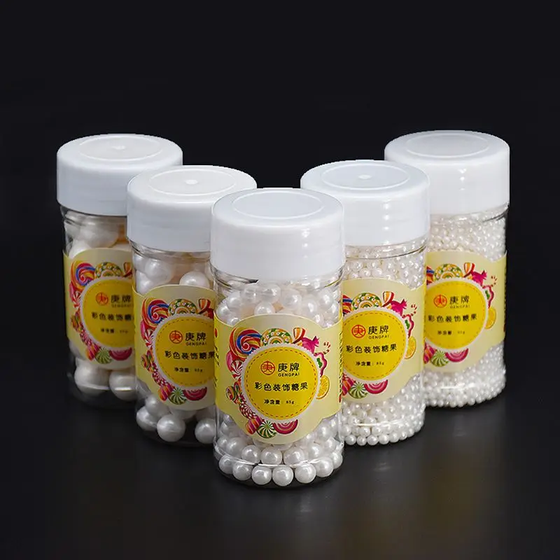 85 г украшение для торта белый жемчуг банка Pearldy Sugar съедобные бусины мороженое
