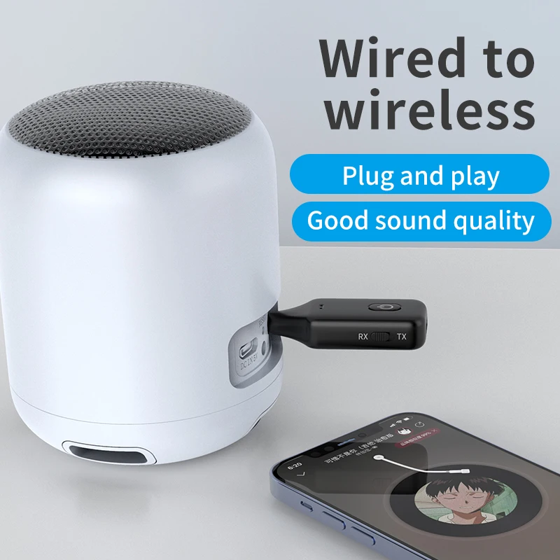 Приемник-передатчик VAORLO Mini Bluetooth 5 1 с HD микрофоном для наушников автомобильный