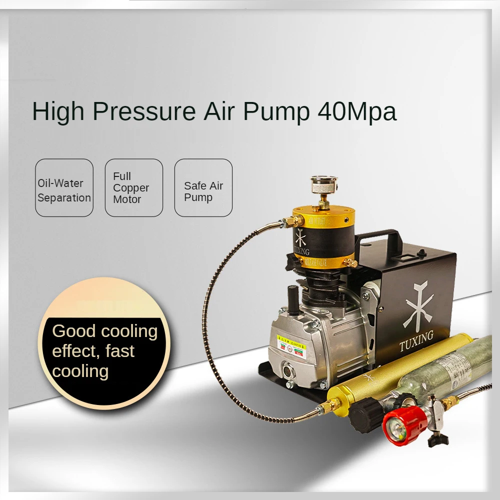 

Воздушный насос высокого давления 40 МПа 220 В/110 В, воздушный компрессор высокого давления, воздушный насос с водяным охлаждением и медным дви...