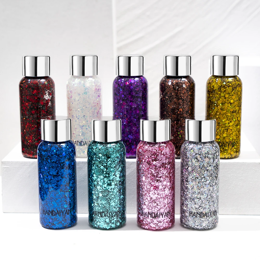 

New Hair Face Nail Body Sequins Glitter Gel Eye Sparkly DIY Decoration Festival Party Flash Eyeshadow Cream Makeup Tools 1Pcs