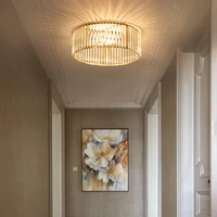 modern crystal round ceiling light gold led lamp for dining room bedroom home light fixtures indoor lighting cristal lustre