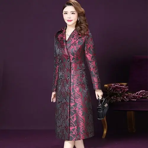 

2021 Spring Autumn Women Trench Coat Long Sleeve Double Breasted Turn-down Collar Warm Casual Ladies Work Wear Outerwear D139