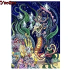 Полноразмерная круглаяквадратная Бриллиантовая картина для рукоделия в виде глубоководного монстра, 3D картина для вышивки крестиком, украшение для коридора