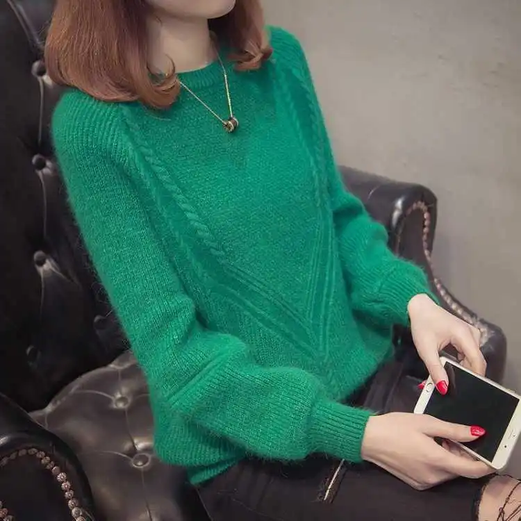 sweater women Большой размер 4XL женский свитер теплый водолазка длинный рукав однотонный пуловер женский джемпер толстый Рождественский свитер ребристый трикотажный - Цвет: sweater women