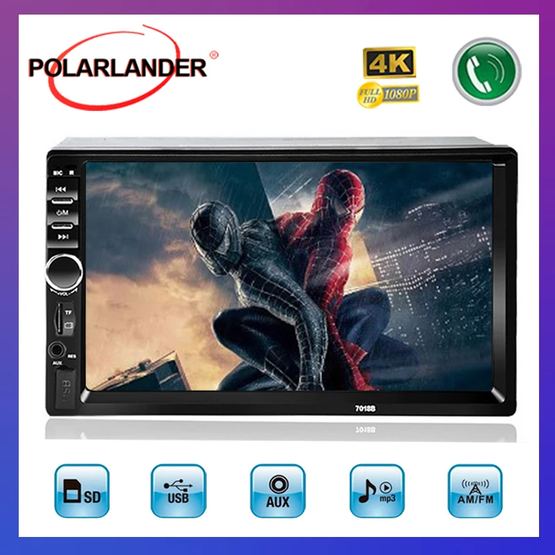 2 Din автомобильное радио MP5 MP4 плеер 7 ''дюймовый HD сенсорный экран Bluetooth TF USB FM стерео Авто поддержка зеркало задней камеры ссылка