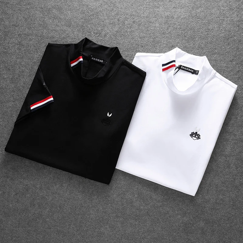 

Fashion Brand Men's T-Shirts Half Turtleneck France Designer High Quality Tee Shirt Short Sleeve Summer Excellent Clothing 504