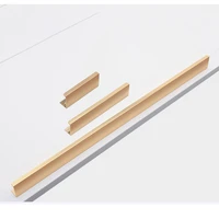 2 pieces simple invisible handle cabinet drawer handle modern cabinet door drawing golden elongated handle