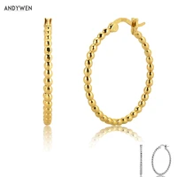 andywen 925 sterling silver 25mm beads hoops 2020 rock punk piercing loop circle earring fashion fine jewelry ohrringe pendiente