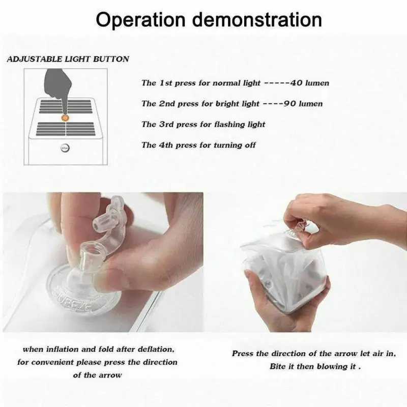 Dreamberg Led Солнечный складной прозрачный матовый квадратный надувной светильник