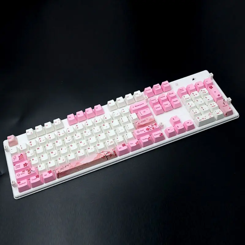 

1 Set Replaceable PBT 104 Pcs KeyCaps OEM Height Colorful Matching Key Cap for Mechanical Cherry MX Switch