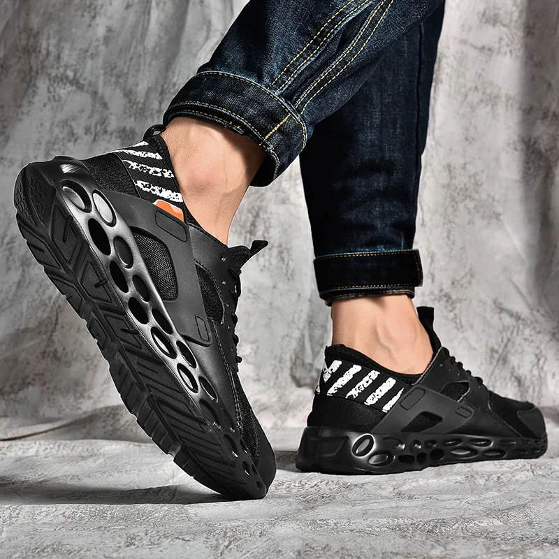 Новинка мужская спортивная обувь для бега Уличная на толстой подошве дышащая