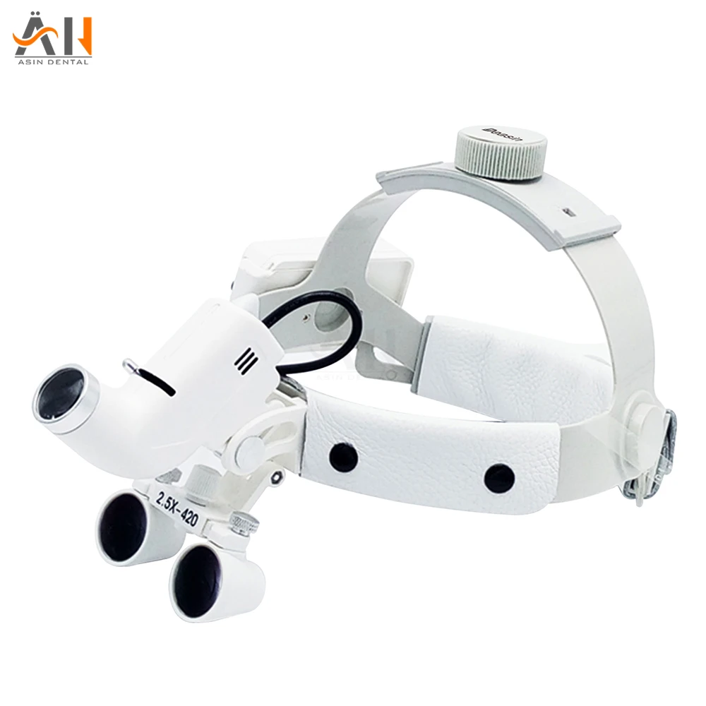 

2.5 Magnification Medical Operation Magnifier With Headlamp Strong Led Light Adjustable Brightness Dental Amplify Surgical Loupe