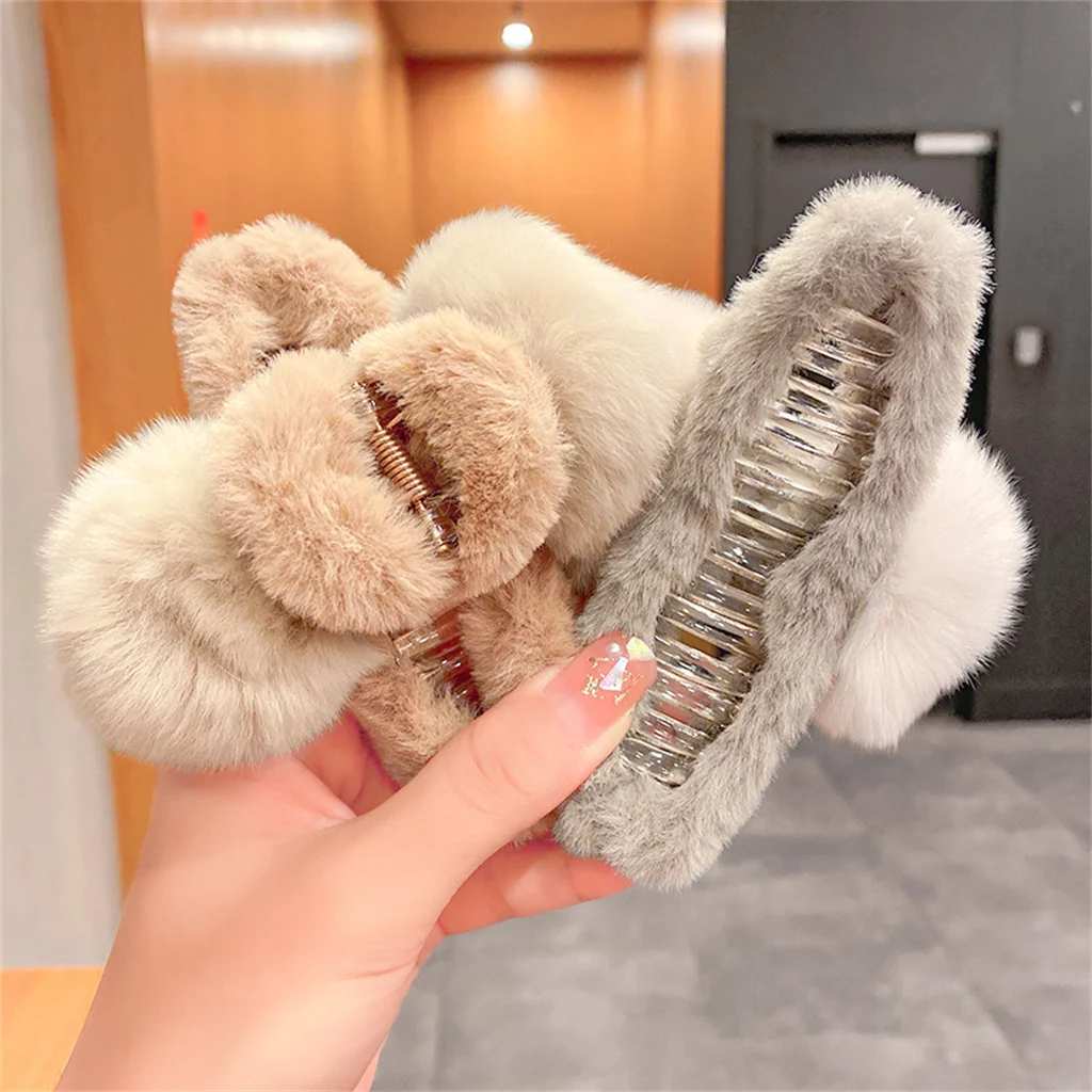 

【FS0882】Cute hair ball plush grabbing clip fashion hairpin jewelry