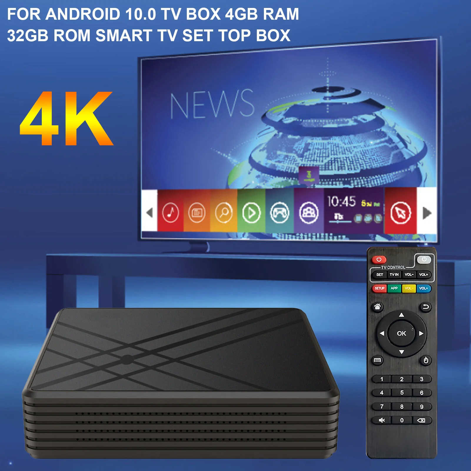 

Smart TV Set Top Box Amlogic S905 Mx+s QPro 4K For Android 9.0 TV Box 4GB RAM 32GB ROM Home Audio Video Equipment Drop Shipping