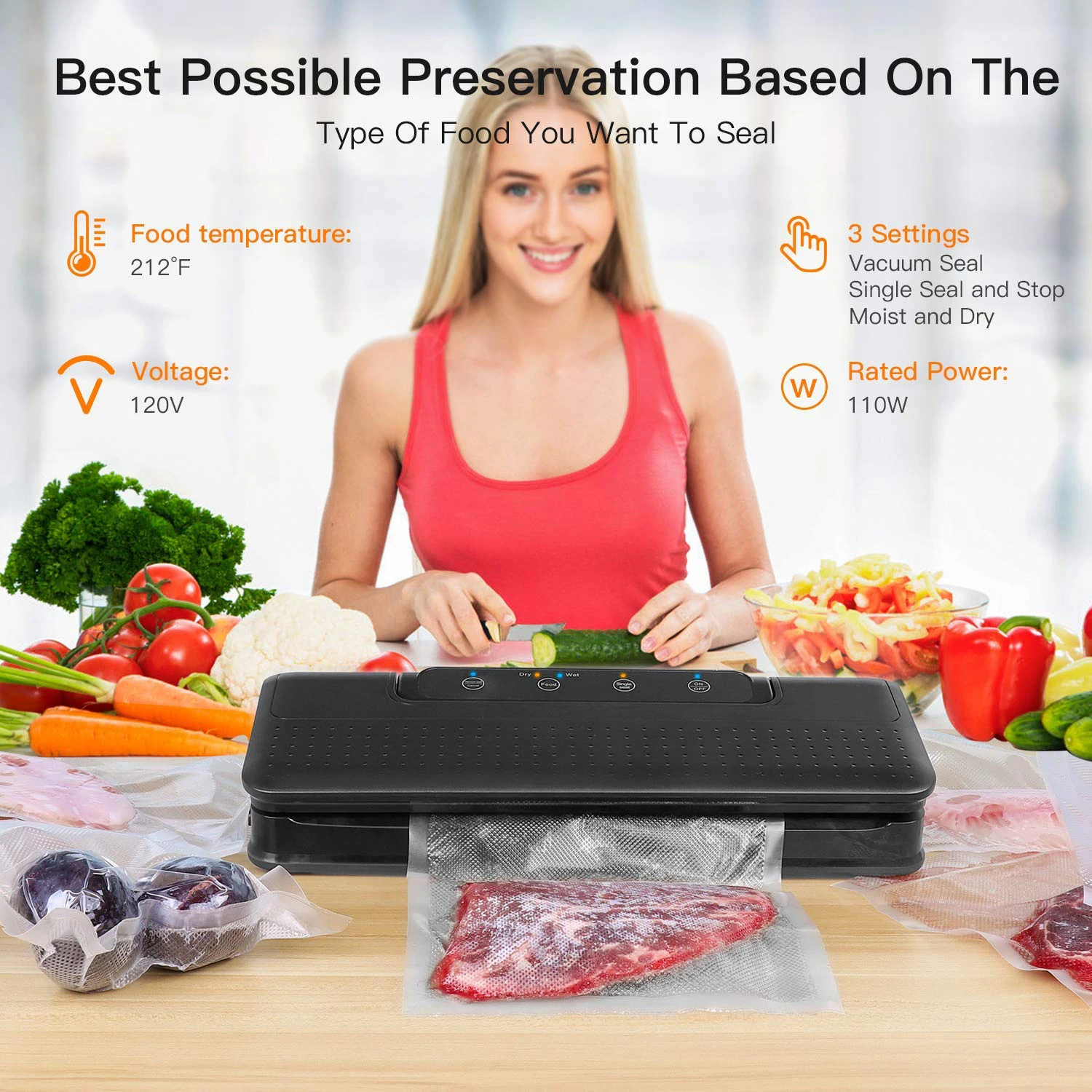 

Vacuum Sealer Machine Electric Automatic Home Sous Vide Chamber Handheld Food Saver Plastic Packer Vacuum Sealer Sealing Machine