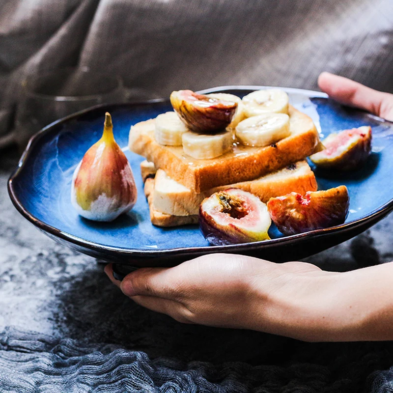 Нестандартное пигментированное блюдо в японском стиле керамические тарелки