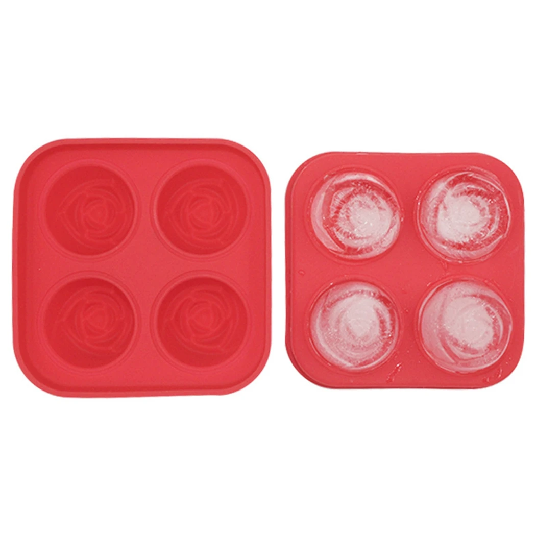 Силиконовая форма для льда 4 решетки розы Форма мороженого заморозки