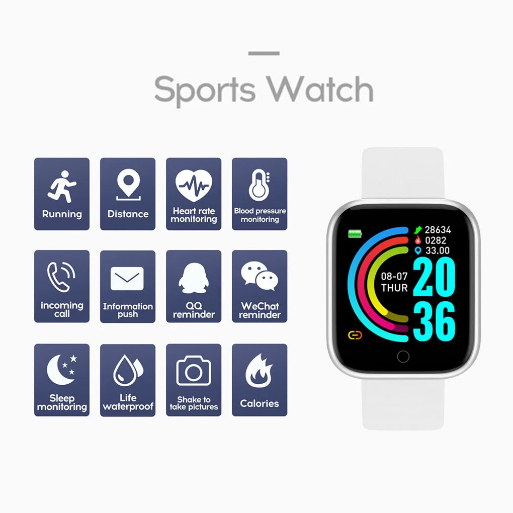 

Smartwatch Smart Watch Men Women Blood Pressure Heart Rate Monitor Bluetooth Fitness Watch Smart Bracelet For Android IOS