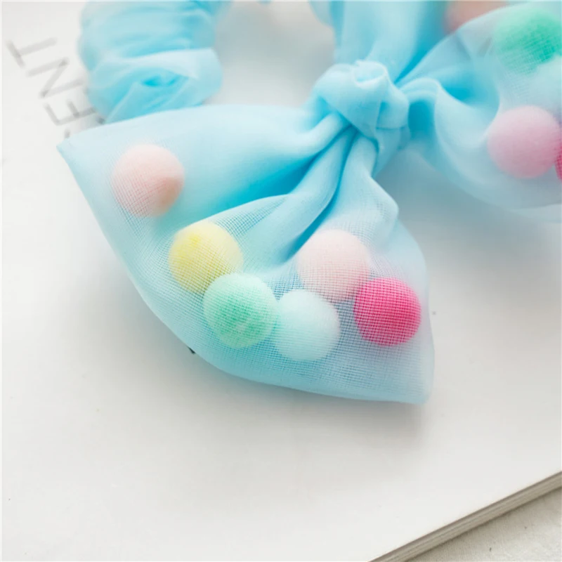 Корейская кружевная сетчатая резинка для девочек прозрачная Тюлевая волос с