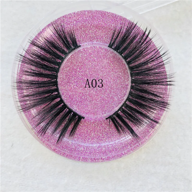 

3D False Eyelashes Thick Full Strip Lashes Round Box Eyelashes Cruelty Free