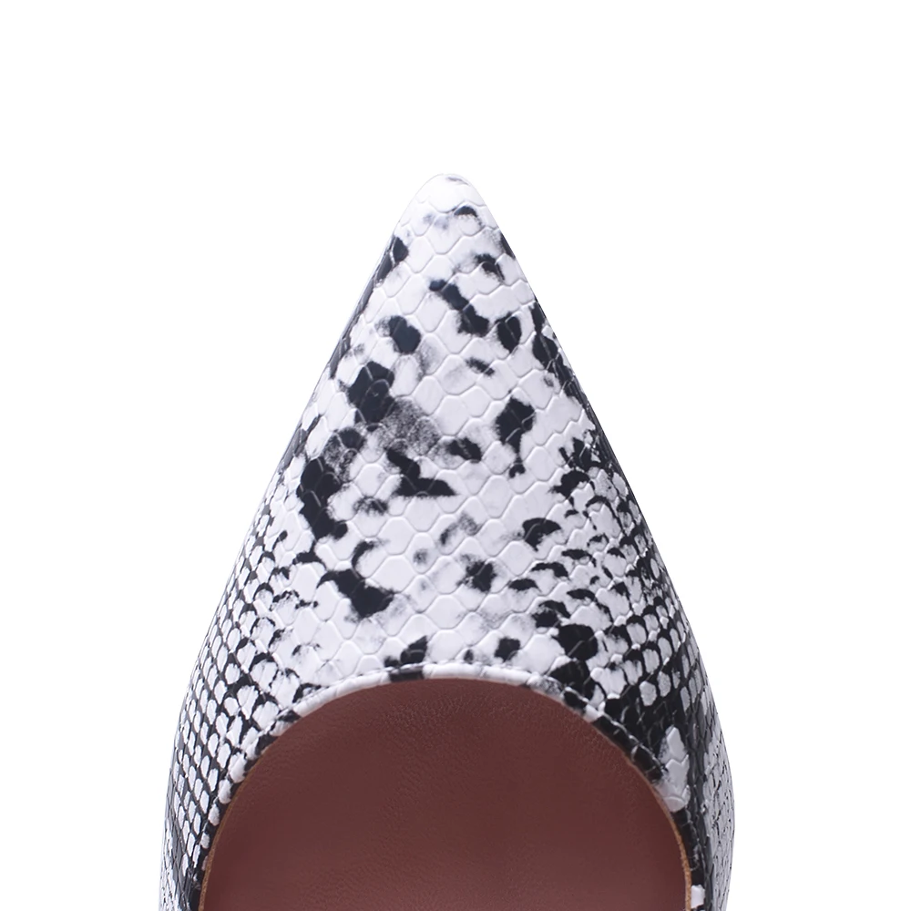 Туфли GENSHUO женские со змеиным принтом заостренный носок высокий каблук вечерняя