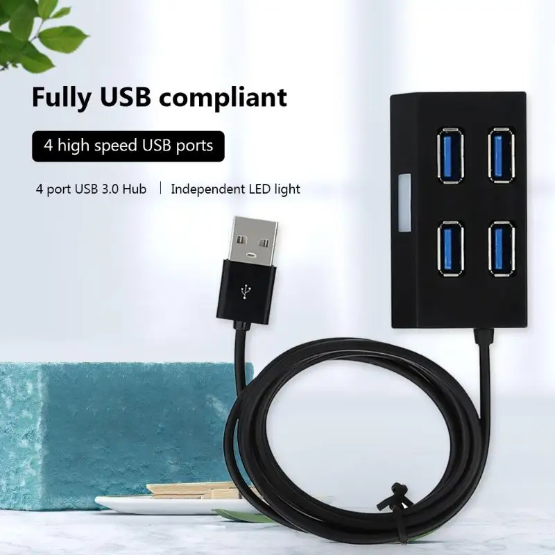 

4 Ports USB 2.0 HUB Splitter 5Gbps High Speed Transmit USB 2.0 Adapter Portable External Converter Splitter for Laptop Desktop