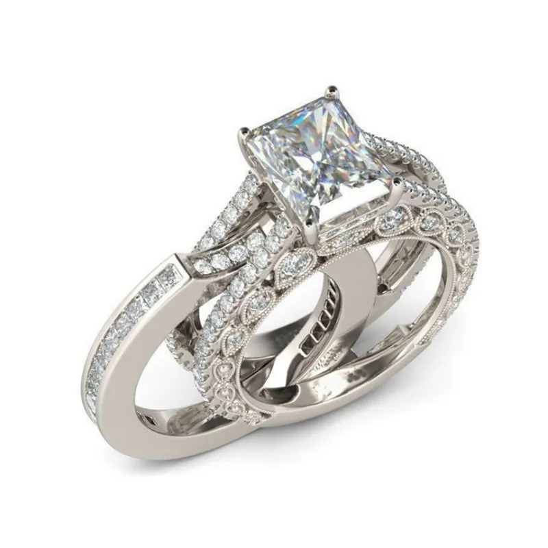 

New Fashion Jewelry Jewelry Ring Chic Luxury Zircon Ring Engagement Wedding Party Ring Lovers Preferred Gift