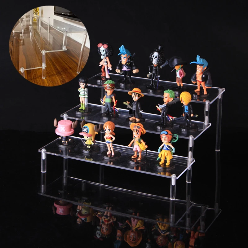 

Clear Acrylic Display Stand Detachable Cartoon Character Ladder Frame Holder Toy Car Model Purse Perfume Cosmetics Storage Rack