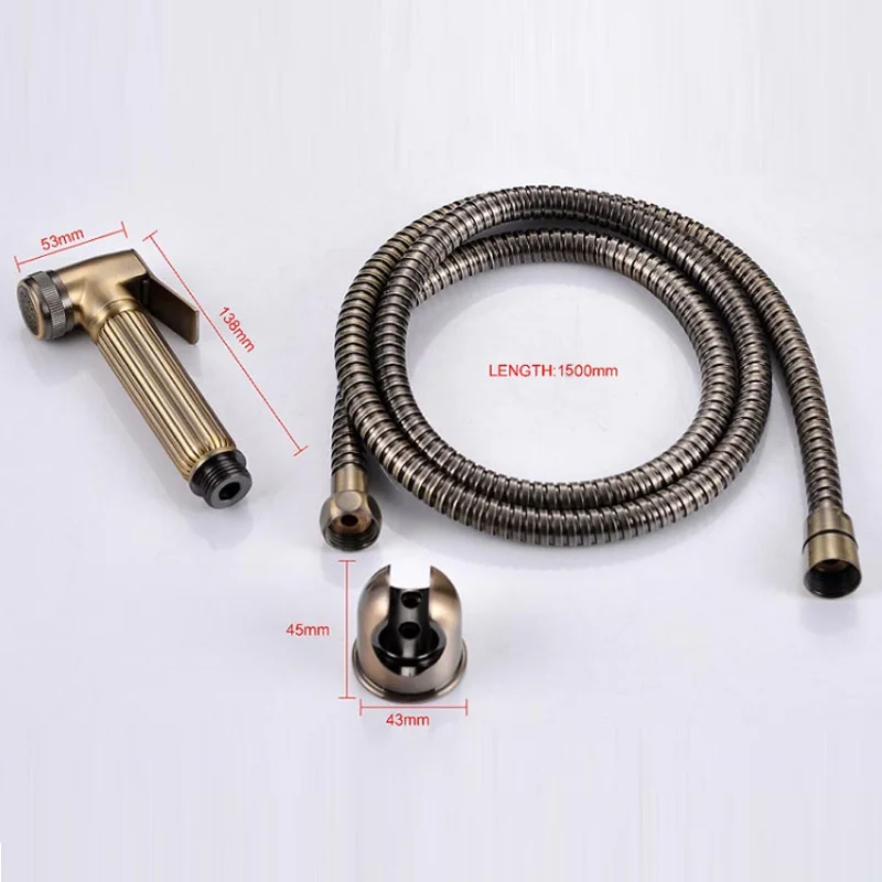 Bronze women's washer cold and hot mixer water sprinkler set cleaner European water faucet antique bidet spray faucet - Цвет: b