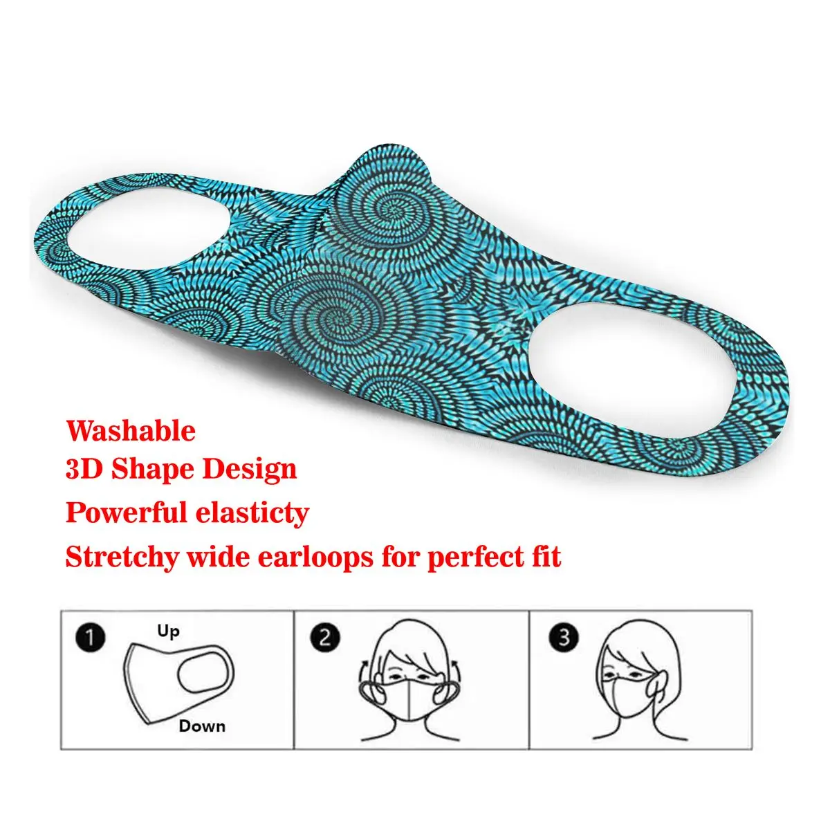

Dust Mask Dizzy Vintage Tie Dye Mouth Face Mask for Adult Kids Windproof Washable Reusable