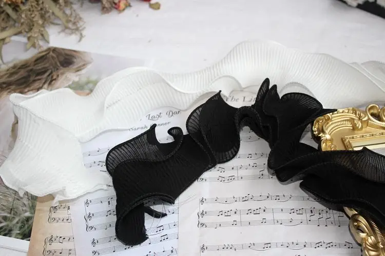 Двухслойная шифоновая плиссированная кружевная тесьма 4 метра ширина 7 см сумка