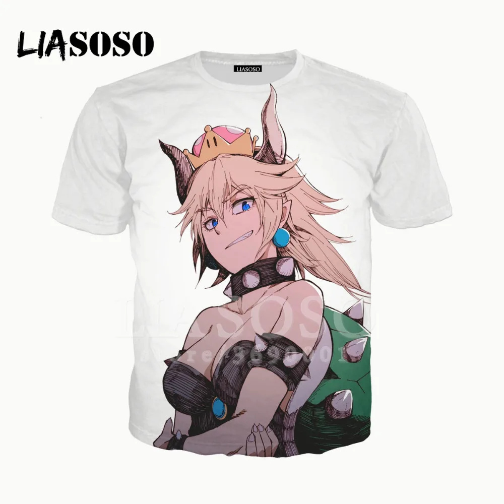 LIASOSO 3D с принтом Мужские и женские аниме пикантные милые девушки Bowsette мыши летняя