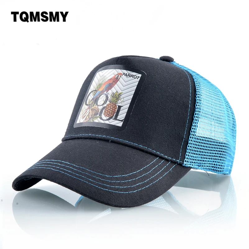 

Breathable Mesh Baseball Cap Men and Women Fashion Trucker Caps Parrot pattern Snapback Hip Hop Hat Patck Streetwear Visor Hats
