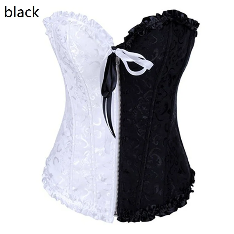 

overbust corset sexy lace plus size erotic zip floral women bustier corset lingerie tops brocade victorian fashion DropShipping