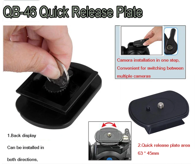 Velbon QB-46 Quick Release Plate для EX-430/440/444/530/540/630/640, FHD-53D EX серии штатива-треноги