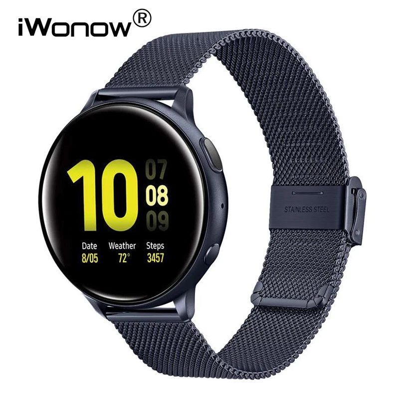 Ремешок Миланская петля для Samsung Galaxy Watch Active 2 быстросъемный сетчатый Браслет из