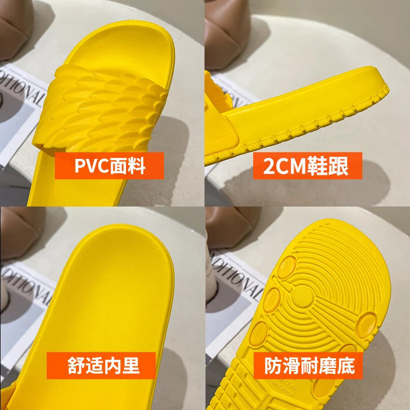 

House Slippers Platform Room Shoes Slides Low Fashion Slipers Women Massage Flat Rubber Luxury 2021 PU House Slippers Platform F